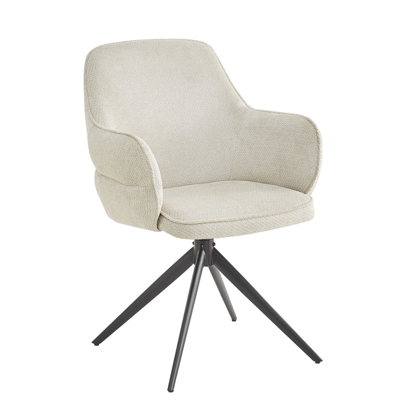 Chaise à accoudoir pivotante en tissu anti tache, 50x50xH89,2CM - VELORA