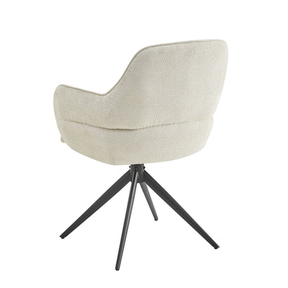 Chaise à accoudoir pivotante en tissu anti tache, 50x50xH89,2CM - VELORA