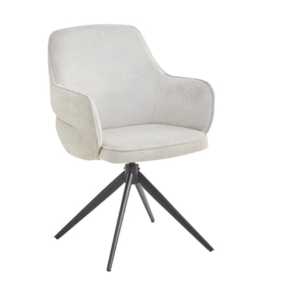 Chaise à accoudoir pivotante en tissu anti tache, 50x50xH89,2CM - VELORA