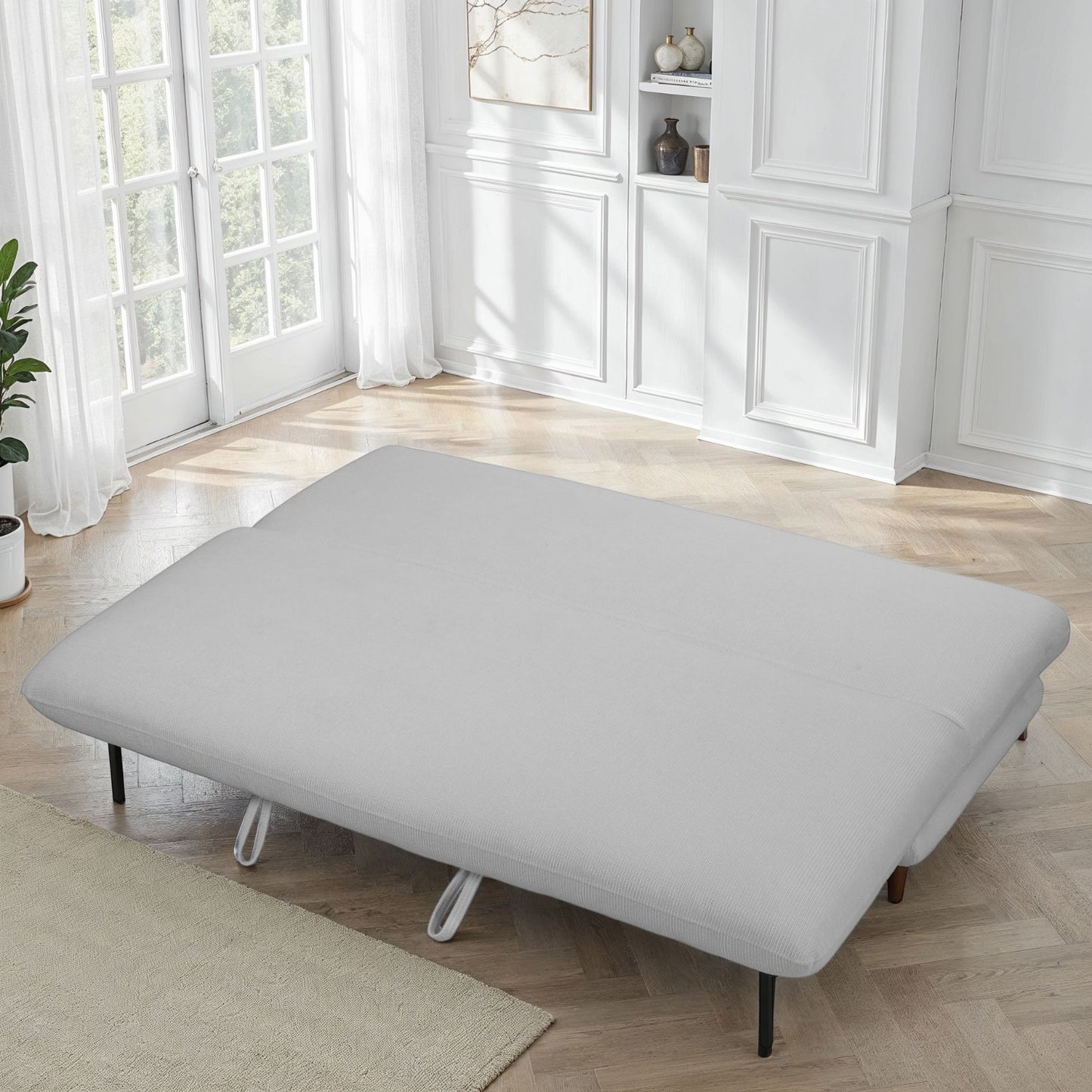 Canapé lit 3 places clic-clac en tissu anti tache, 192x94xH91CM - LUPINE