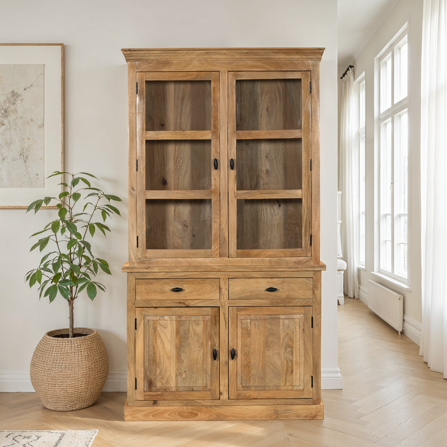 Vaisselier en bois de manguier, H220CM - ORLANE