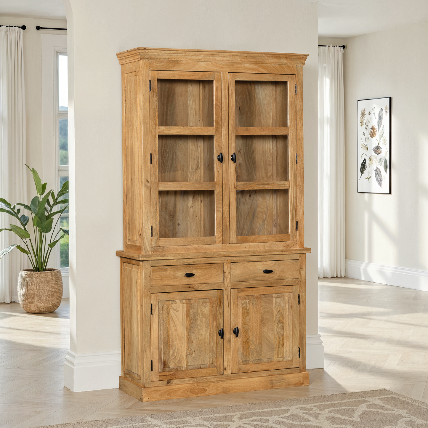 Vaisselier en bois de manguier, H220CM - ORLANE