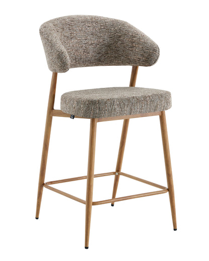 Chaise haute tabouret de bar en tissu anti tache, 55x52,5xH95CM - LUCIA (hauteur assise - 64cm)