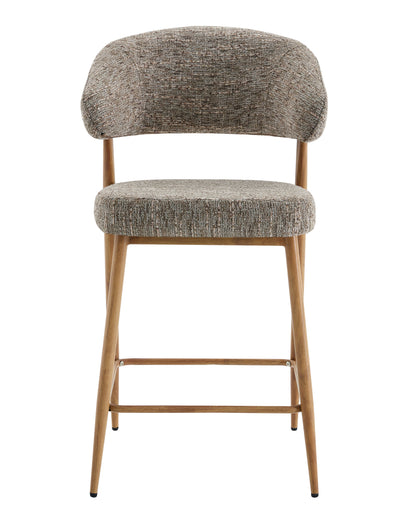 Chaise haute tabouret de bar en tissu anti tache, 55x52,5xH95CM - LUCIA (hauteur assise - 64cm)