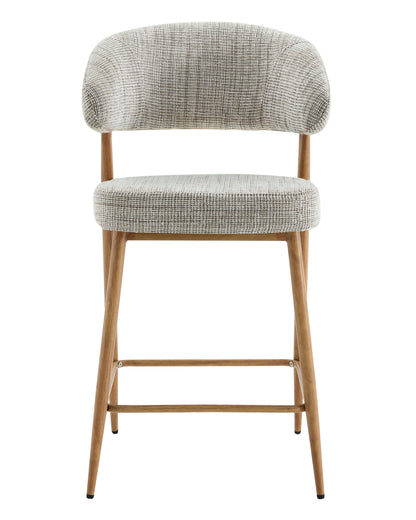 Chaise haute tabouret de bar en tissu anti tache, 55x52,5xH95CM - LUCIA (hauteur assise - 64cm)
