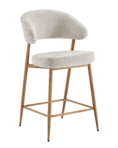Chaise haute tabouret de bar en tissu anti tache, 55x52,5xH95CM - LUCIA (hauteur assise - 64cm)