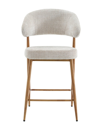 Chaise haute tabouret de bar en tissu anti tache, 55x52,5xH95CM - LUCIA (hauteur assise - 64cm)