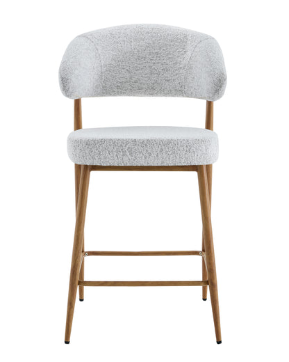 Chaise haute tabouret de bar en tissu anti tache, 55x52,5xH95CM - LUCIA (hauteur assise - 64cm)