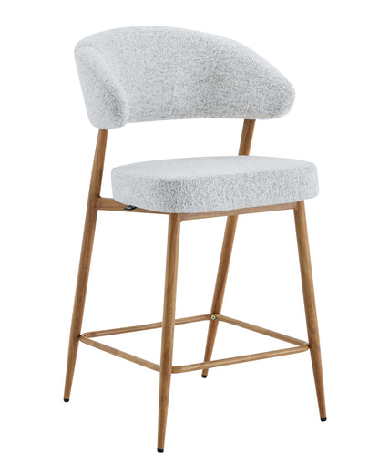 Chaise haute tabouret de bar en tissu anti tache, 55x52,5xH95CM - LUCIA (hauteur assise - 64cm)