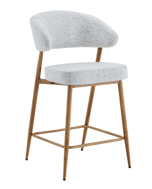 Chaise haute tabouret de bar en tissu anti tache, 55x52,5xH95CM - LUCIA (hauteur assise - 64cm)
