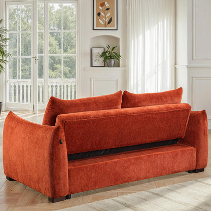 Canapé convertible clic-clac avec coffre convertible en tissu anti tache, 206x101xH93CM - NAOMI