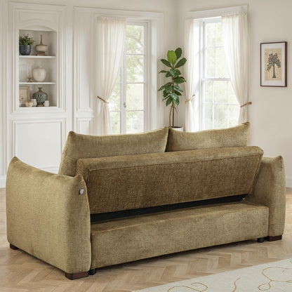 Canapé convertible clic-clac avec coffre convertible en tissu anti tache, 206x101xH93CM - NAOMI
