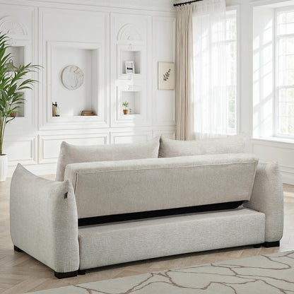 Canapé convertible clic-clac avec coffre convertible en tissu anti tache, 206x101xH93CM - NAOMI