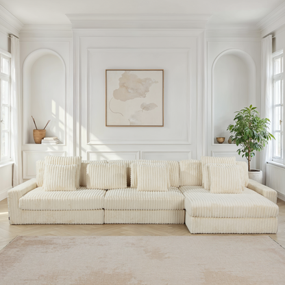 Canapé angle velours réversible  tissu doux - VITO