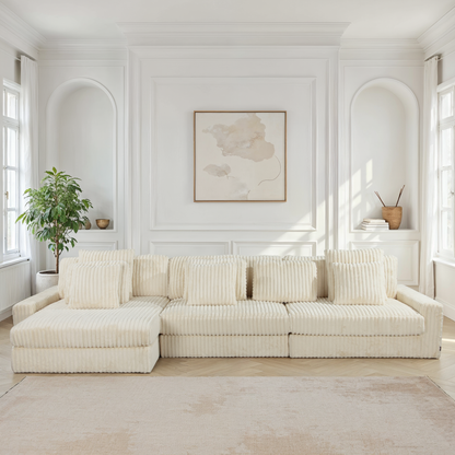 Canapé angle velours réversible  tissu doux - VITO