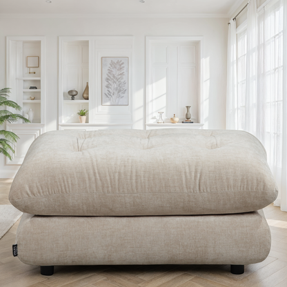 Pouf en tissu anti tache, 92x60xH45CM - MARTINA