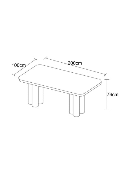 Table à manger en particules de bois plateau céramique, H76CM - JAPANDI