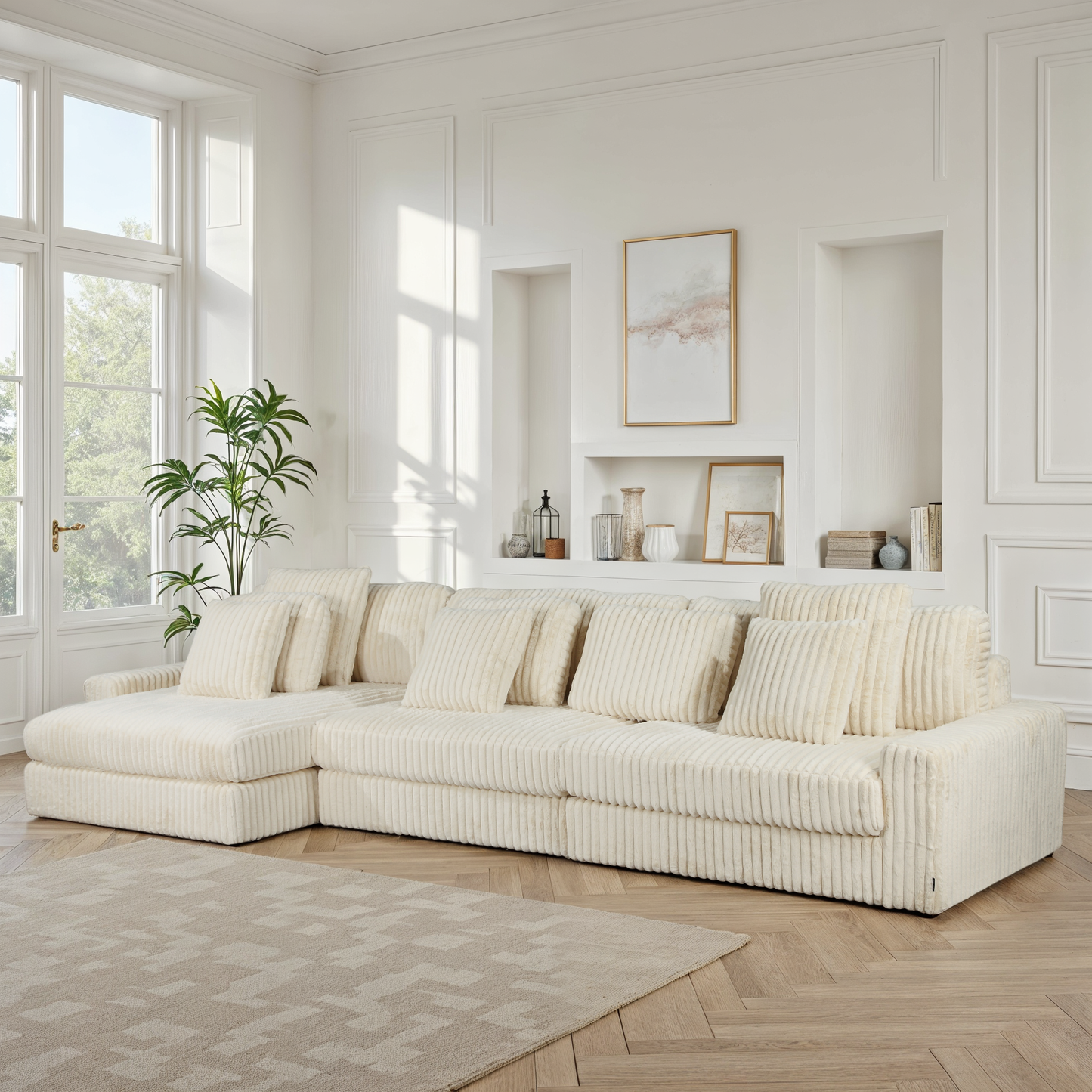 Canapé angle velours réversible  tissu doux - VITO