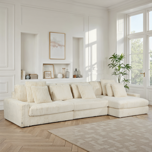 Canapé angle velours réversible  tissu doux - VITO