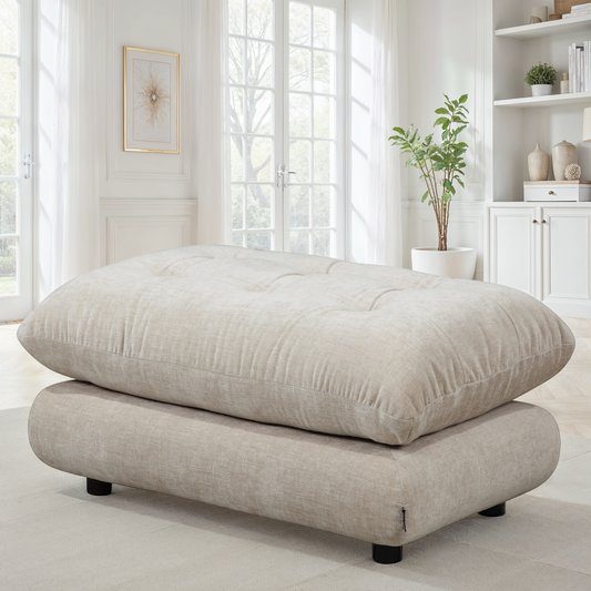 Pouf en tissu anti tache, 92x60xH45CM - MARTINA