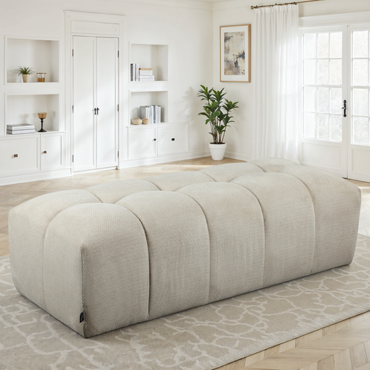 Pouf en tissu anti tache, 160x66xH47CM - MAGEVE