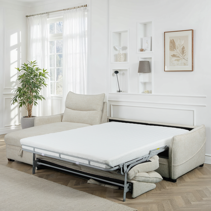 Canapé d'angle en tissu anti tache convertible, 272x164xH100CM - MARKO