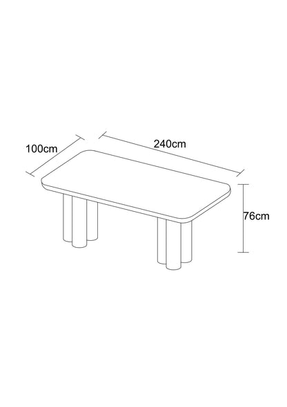 Table à manger en particules de bois plateau céramique, H76CM - JAPANDI