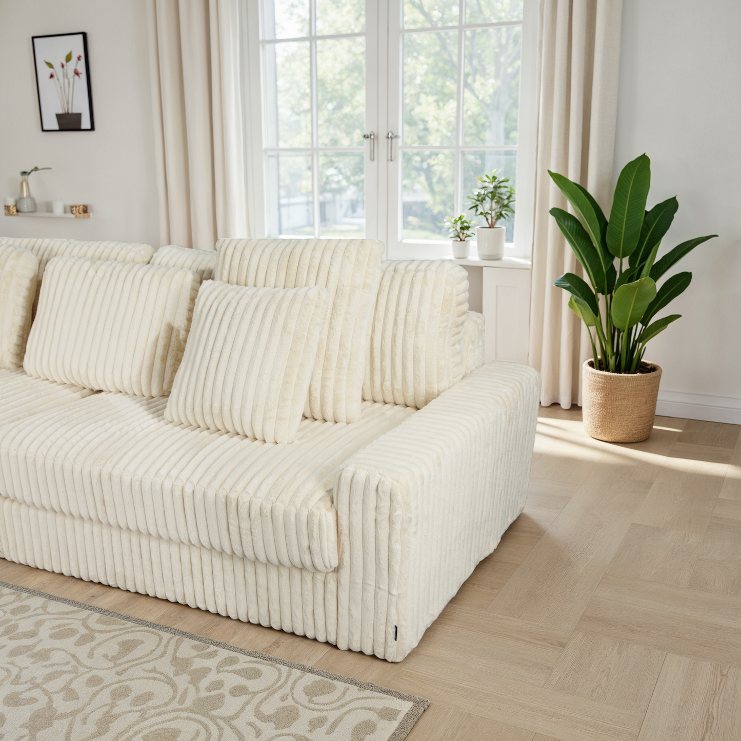 Canapé angle velours réversible  tissu doux - VITO