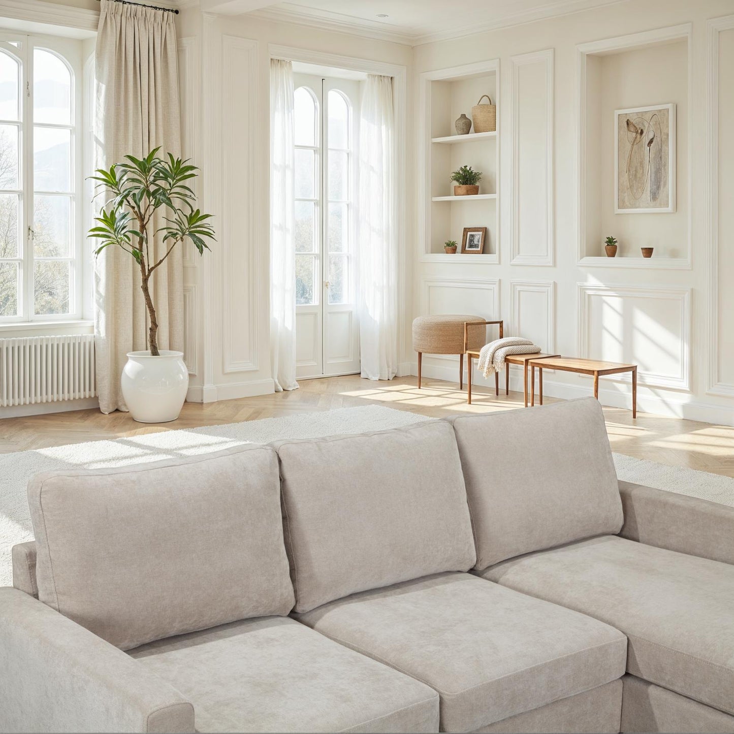 Canapé d'angle compact 3 places 200x135x80cm réversible - RIB