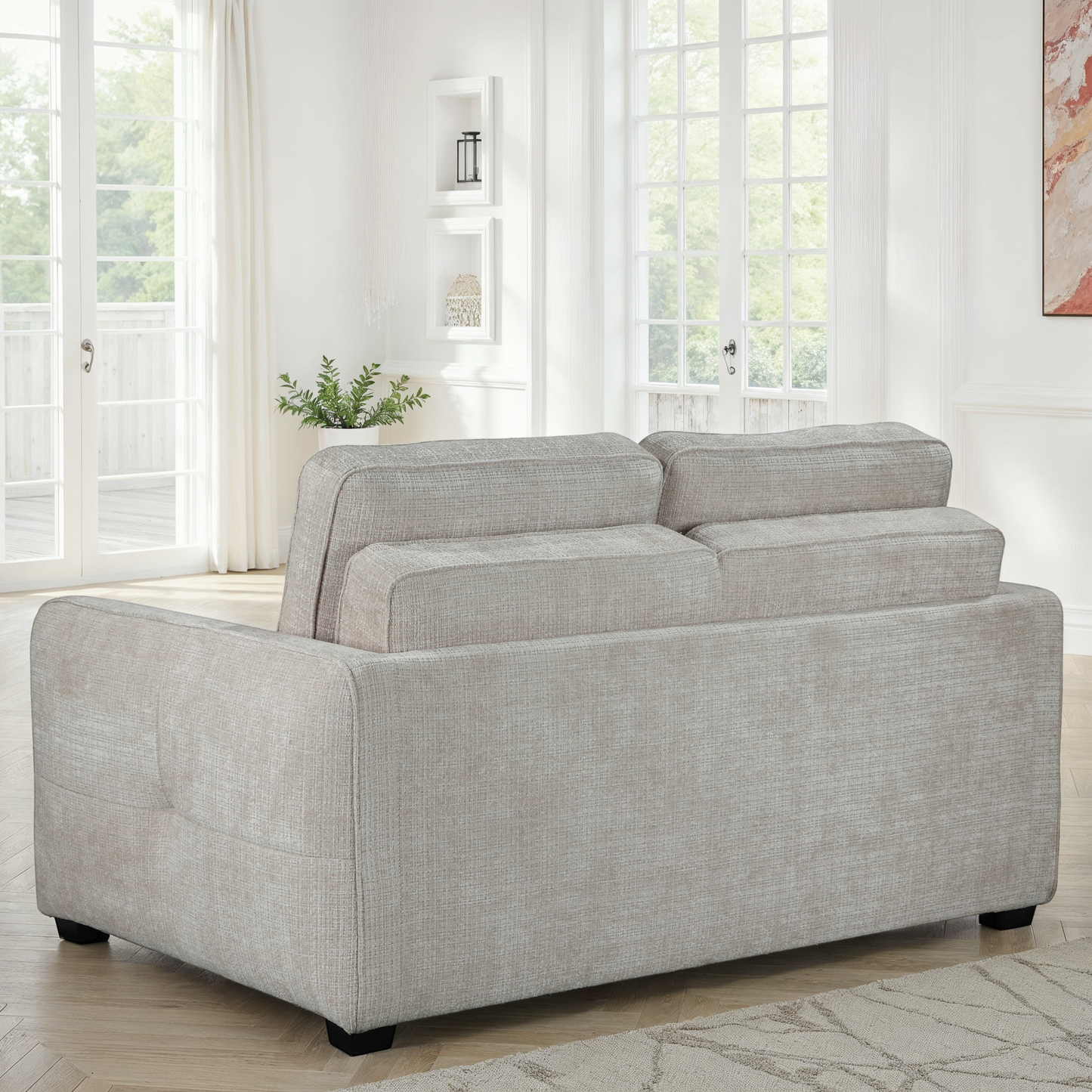 Canapé lit clic-clac convertible en tissu anti tache, 171x105xH95CM - GIANNA