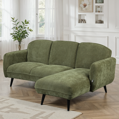 Canapé d'angle en tissu anti tache, 195x135xH84CM - CLARA