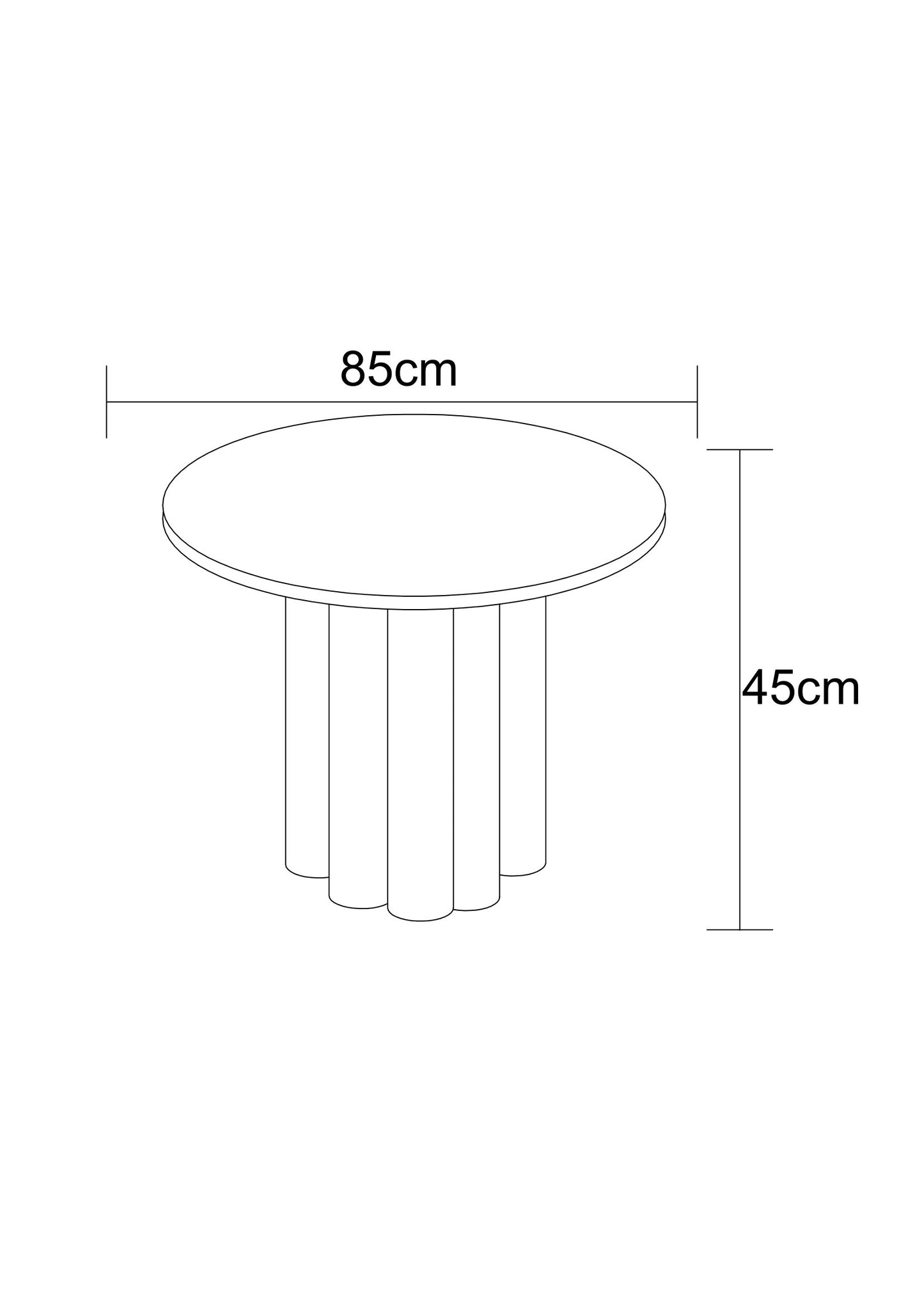Table basse en particules de bois plateau céramique, D85xH45CM - JAPANDI
