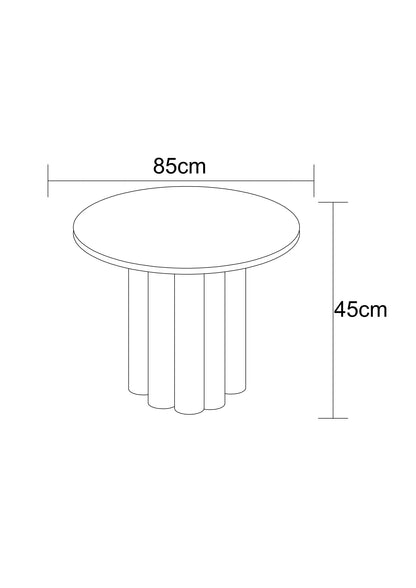 Table basse en particules de bois plateau céramique, D85xH45CM - JAPANDI