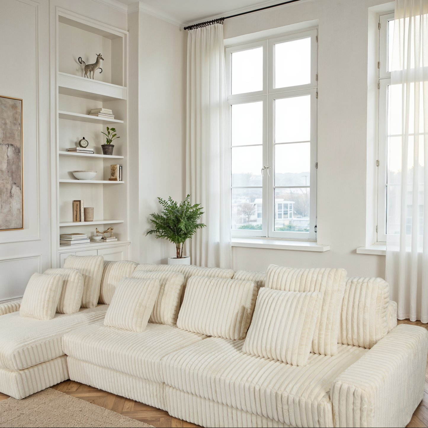 Canapé angle velours réversible  tissu doux - VITO