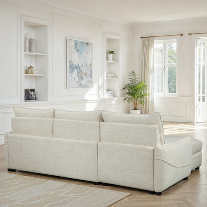 Canapé d'angle en tissu anti tache convertible, 272x164xH100CM - MARKO