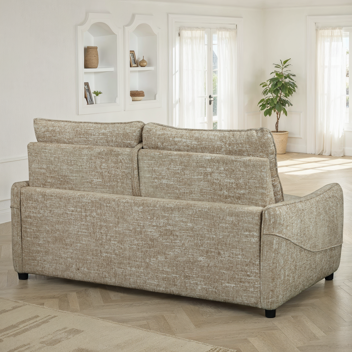 Canapé convertible clic-clac avec coffre convertible en tissu anti tache, 188x98xH100CM - MARKO