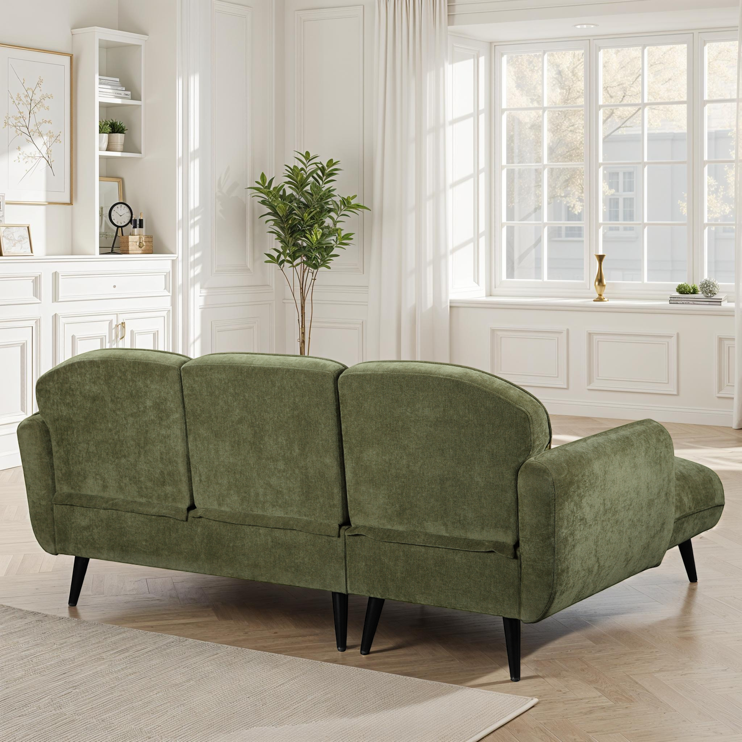 Canapé d'angle en tissu anti tache, 195x135xH84CM - CLARA