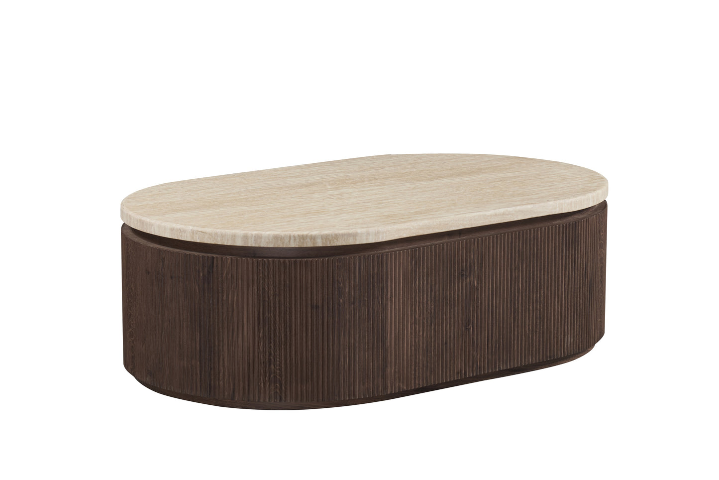 Table basse en particules de bois plateau céramique, 130x80xH40CM - JAPANDI