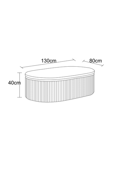 Table basse en particules de bois plateau céramique, 130x80xH40CM - JAPANDI