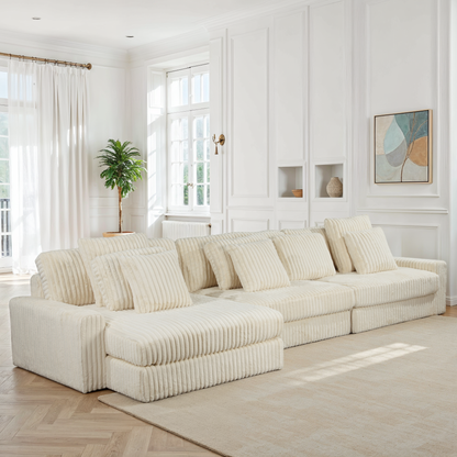 Canapé angle velours réversible  tissu doux - VITO