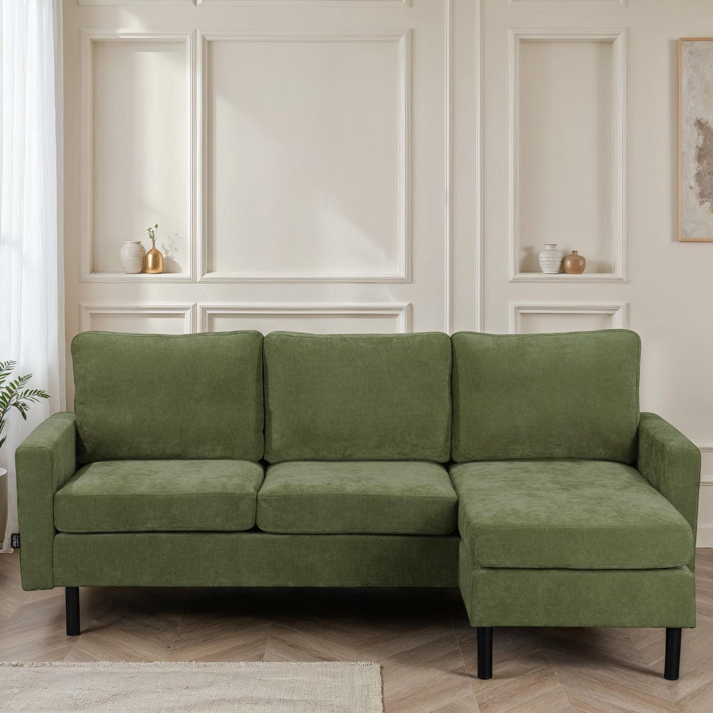 Canapé d'angle compact 3 places 200x135x80cm réversible - RIB