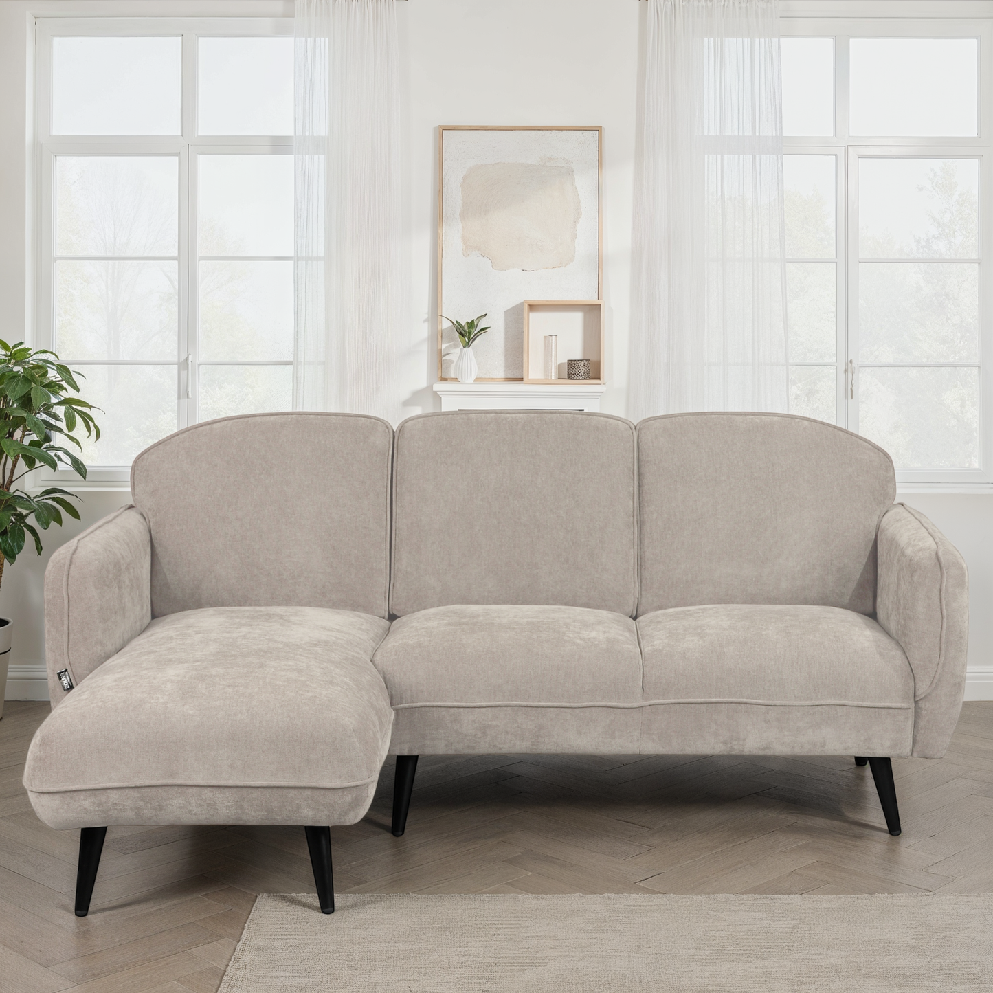 Canapé d'angle en tissu anti tache, 195x135xH84CM - CLARA