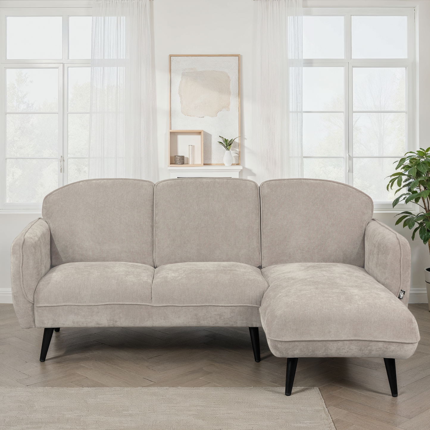 Canapé d'angle en tissu anti tache, 195x135xH84CM - CLARA