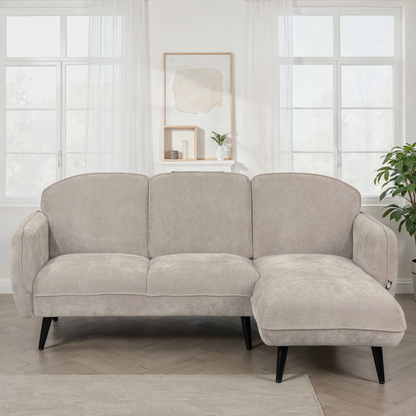 Canapé d'angle en tissu anti tache, 195x135xH84CM - CLARA