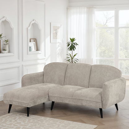 Canapé d'angle en tissu anti tache, 195x135xH84CM - CLARA