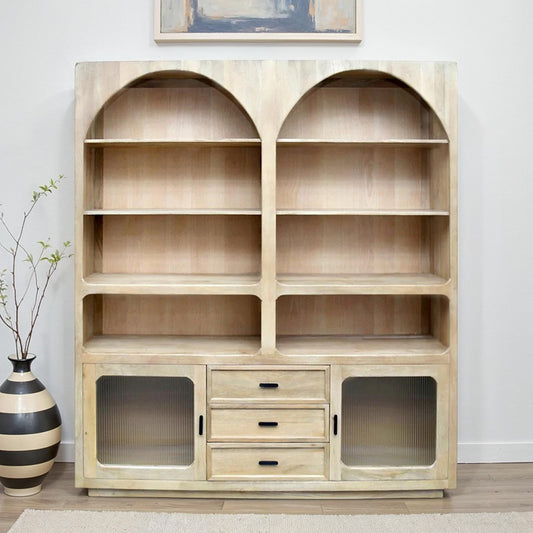 Vaisselier en bois de manguier, 200x40xH220CM - JUNO