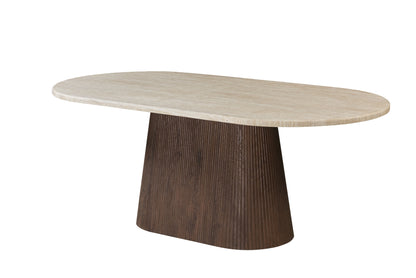 Table à manger en particules de bois plateau céramique, H76CM - JAPANDI