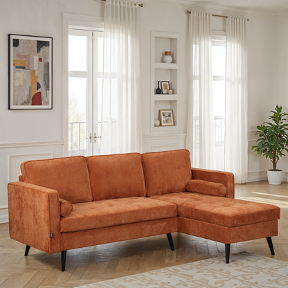 Canapé d'angle en tissu anti tache, 210x149xH91CM - SASHA