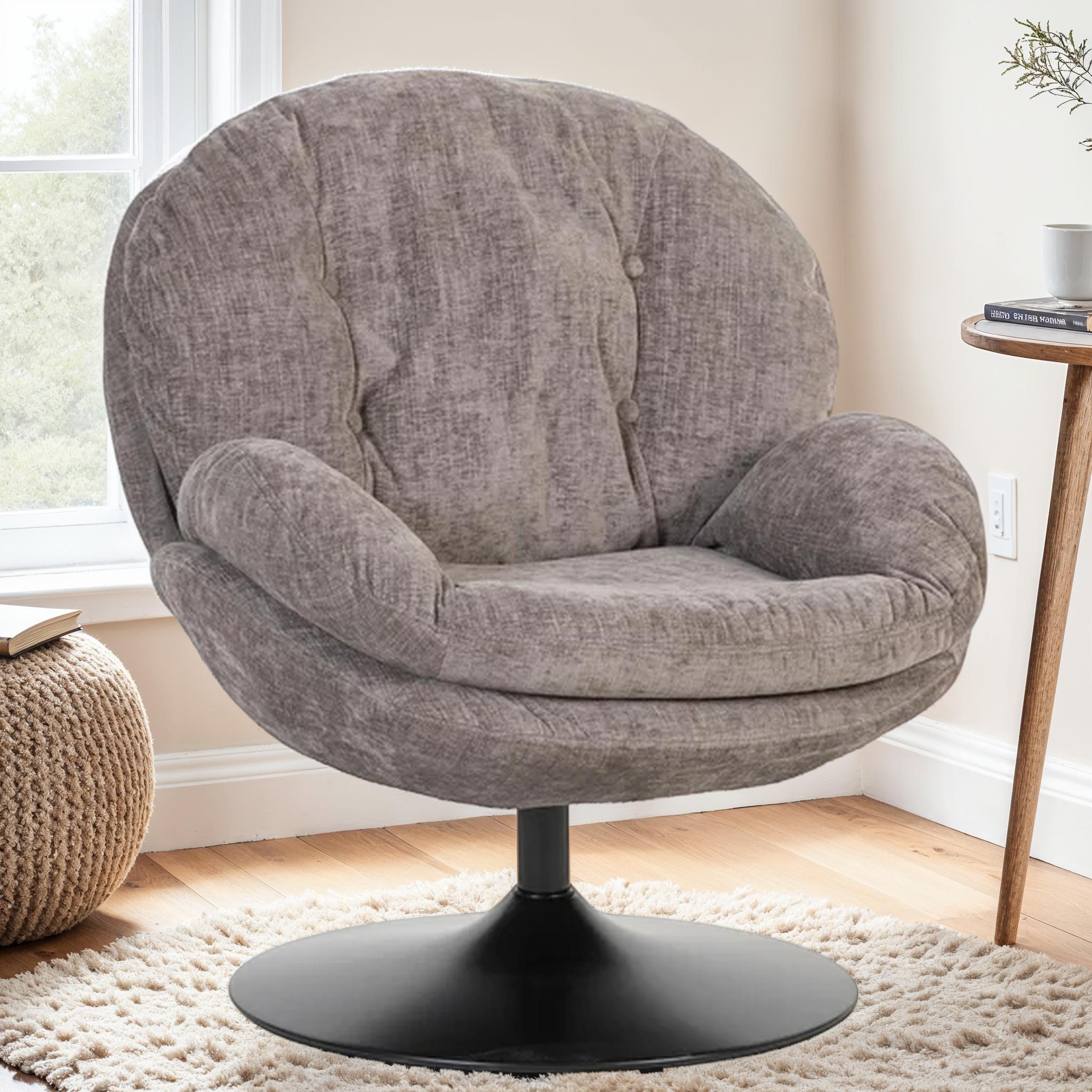 Milo Fauteuil rond design pivotant en tissu haute qualité, 85x70xH89CM ...