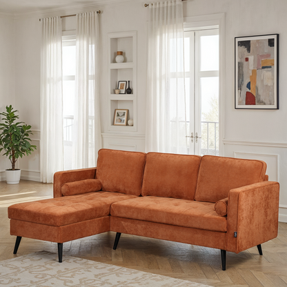 Canapé d'angle en tissu anti tache, 210x149xH91CM - SASHA